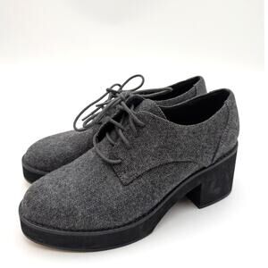 Eileen Fisher Judd Derby Heel Loafer Shoes Women's Graphite Size US8.5M EU39